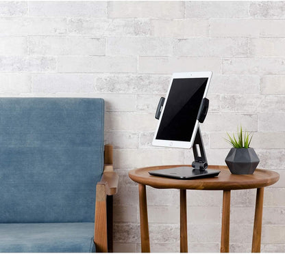 KABCON Tablet Stand,Tightness Adjustable Aluminum Alloy Tablet Stand for Desk, 360° Swivel Foldable Tablets Stands Dock for 4''-14''Tablets/Phone, iPad Series,Samsung Galaxy Tabs,Kindle Fire,Etc.