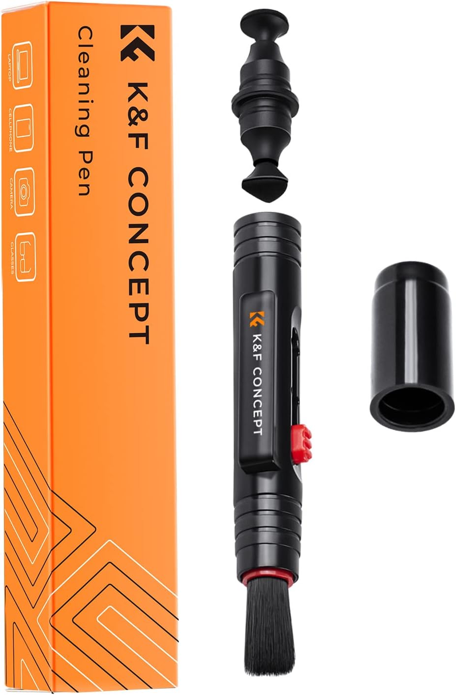 K&F CONCEPT Professional Lens Cleaning Pen with Soft Brush, Carbon Head Lens Cleaning Pen Compatible with Canon, Nikon, Pentax, Sony Digital Camera Cleaning,AR VR Glasses Cleaning
