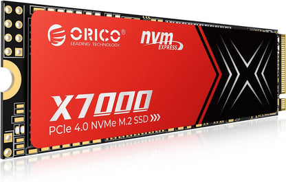 ORICO X7000 1TB NVMe SSD for Gaming, 7100MB/s Read Speed, 17μs Response Time, PCIe Gen 4 Internal Drive, PS5 & PC Compatibility, Comes with Heatsink for Enhanced Cooling and Multitasking