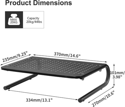 suptek Monitor Stand Riser for Computer,Laptop,Printer, Notebook and All Flat Screen Display with Vented Metal Platform and 4 Inches Height Underneath Storage (MST004)