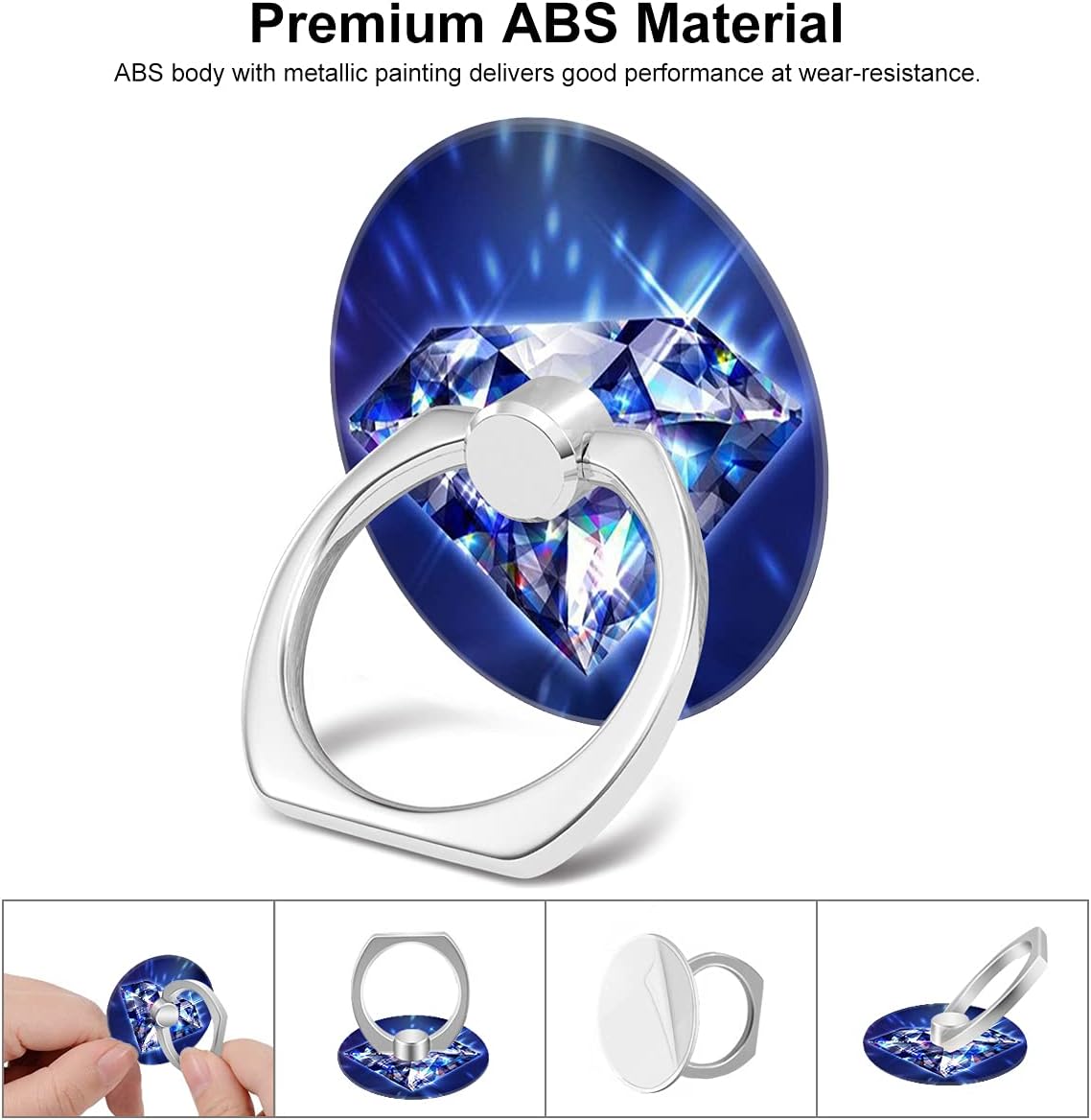 Bonoma Phone Ring Holder, 3 Pack Universal Finger Ring Stand Grip Kickstand Ring for All Smartphones (Diamond)