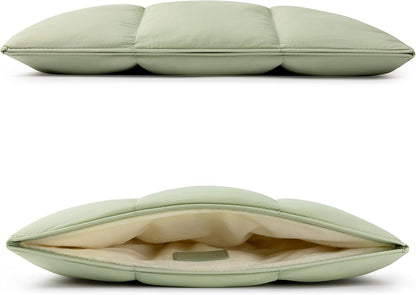 Comfyable Puffy Laptop Sleeve 15 Inch 16 Inch, Quilted Puffer Laptop Carrying Case, Pillow Pouch Compatible for MacBook Air 15 in M4 2025 & MacBook Pro 16 in M4 2024, Sage