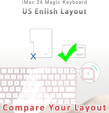 Keyboard Cover for New M4 iMac Magic Keyboard (Model A3203/A2450, w/o Touch ID, w/o Numeric Key) - Ultra Thin, Protective and Clear Keyboard Cover Protector Skin