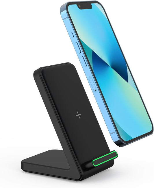 Fast Wireless Charger, 15W Wireless Charging Stand Compatible with Samsung Galaxy S24/S23/S22/S21/S20, for iPhone 16/15/14/13/12/11/XR/8, for Google Pixel 9 8 7,and More.