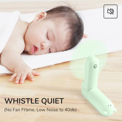 JISULIFE Handheld Fan with 4500 mAh Powerbank Max 37 Hours Runtime, Pocket Portable Battery Operated or USB Powered Folding Personal Fan, 3 Speeds, Gifts for Women Men Kids Gift for Festival-Green