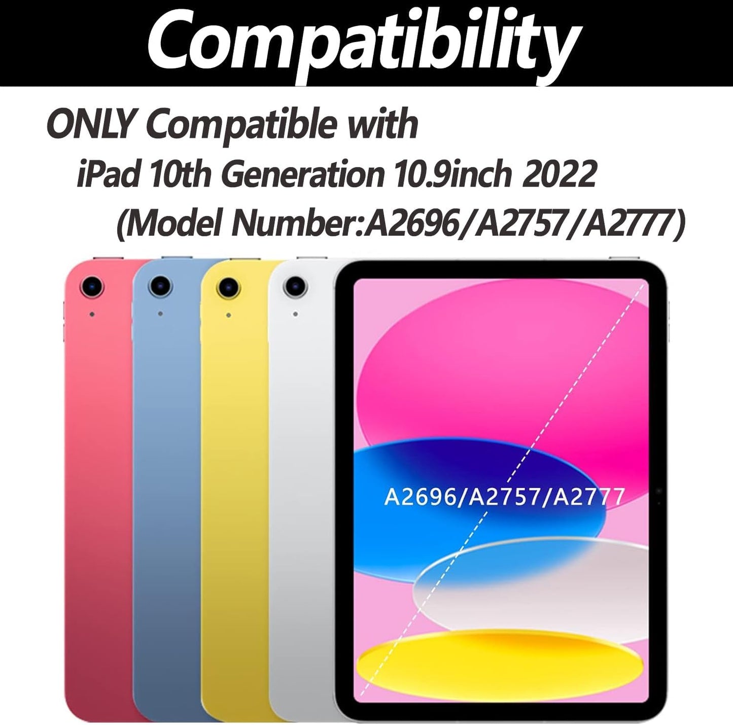 Keyboard Case for iPad 11th 10th Generation - iPad 10th Generation Case with Detachable Wireless Keyboard - Smart Folio Cover with Pencil Holder for 11-inch A16 2025 10.9-inch 2022, Black