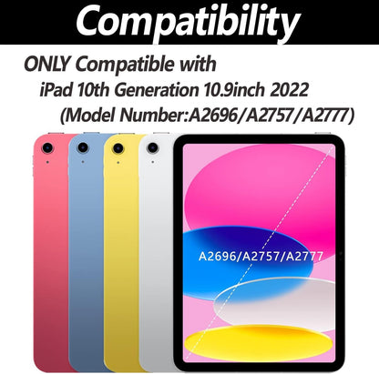 Keyboard Case for iPad 11th 10th Generation - iPad 10th Generation Case with Detachable Wireless Keyboard - Smart Folio Cover with Pencil Holder for 11-inch A16 2025 10.9-inch 2022, Black