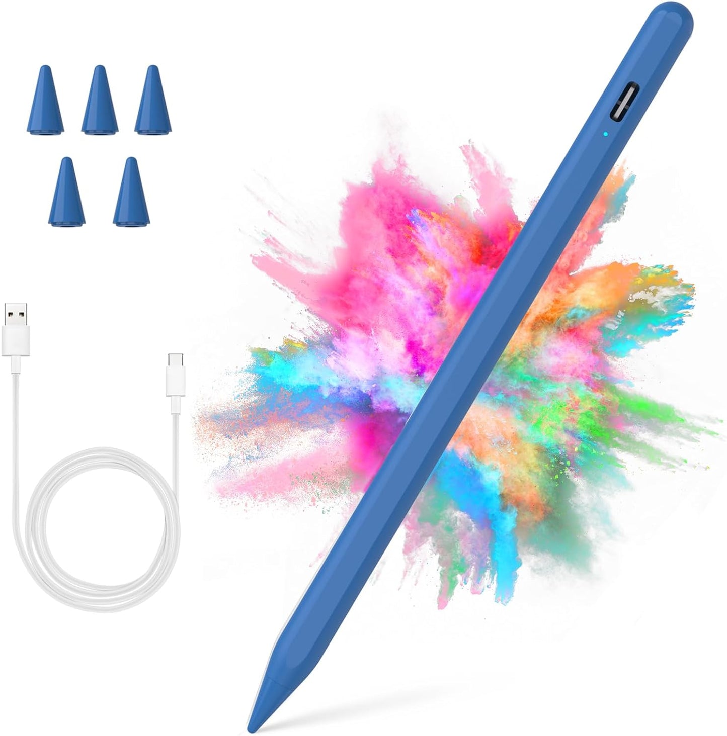 Stylus Pen for iPad 2018-2023 with Palm Rejection, Active Pencil for iPad 10th/9th/8th/7th/6th Gen, for iPad Pro 11/12.9 inch, for iPad Air 5th/4th/3th Gen, for iPad mini 6th/5th Gen (Navy Blue)