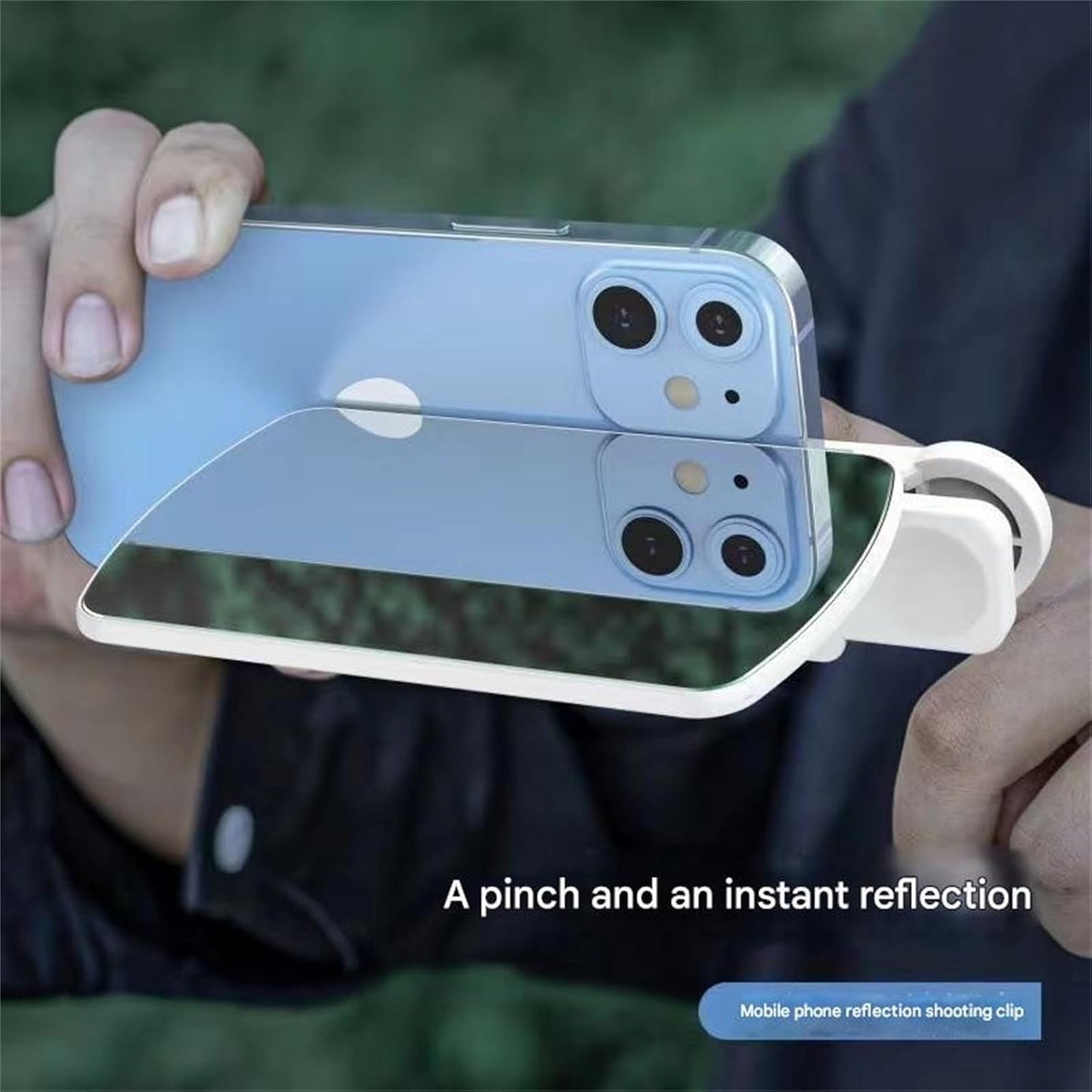 Mirror Effect Lens - Capture Stunning Reflections Instantly, Smartphone Camera Mirror Reflection Clip Kit, Mirror for Phone to Use Back Camera (White*2pcs)