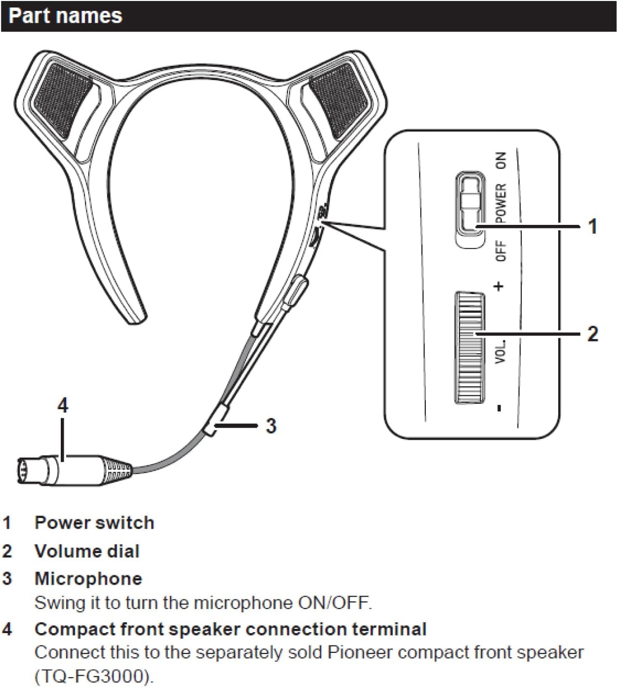 PIONEER,Desktop Gaming Speaker,Sound TECTOR,Rear Sound Enhancer,Exclusively for The Compact Front Speaker（TQ-FG3000）,Clear Sound,Neckband,Lightweight with Narrow Directional Chat Microphone,TQ-RG3000