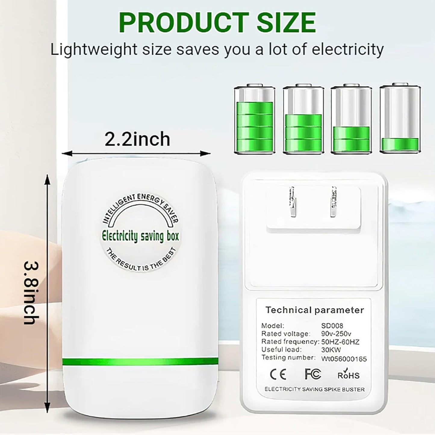 Elon-musk's Electricity Saving Box Stop Watt Stopwatt Energy Saving Device Save Energy Saving Device Energy Saving Power Strip for Home Office US Plug 90v-250v 30kw Rated Green (3PCS White)