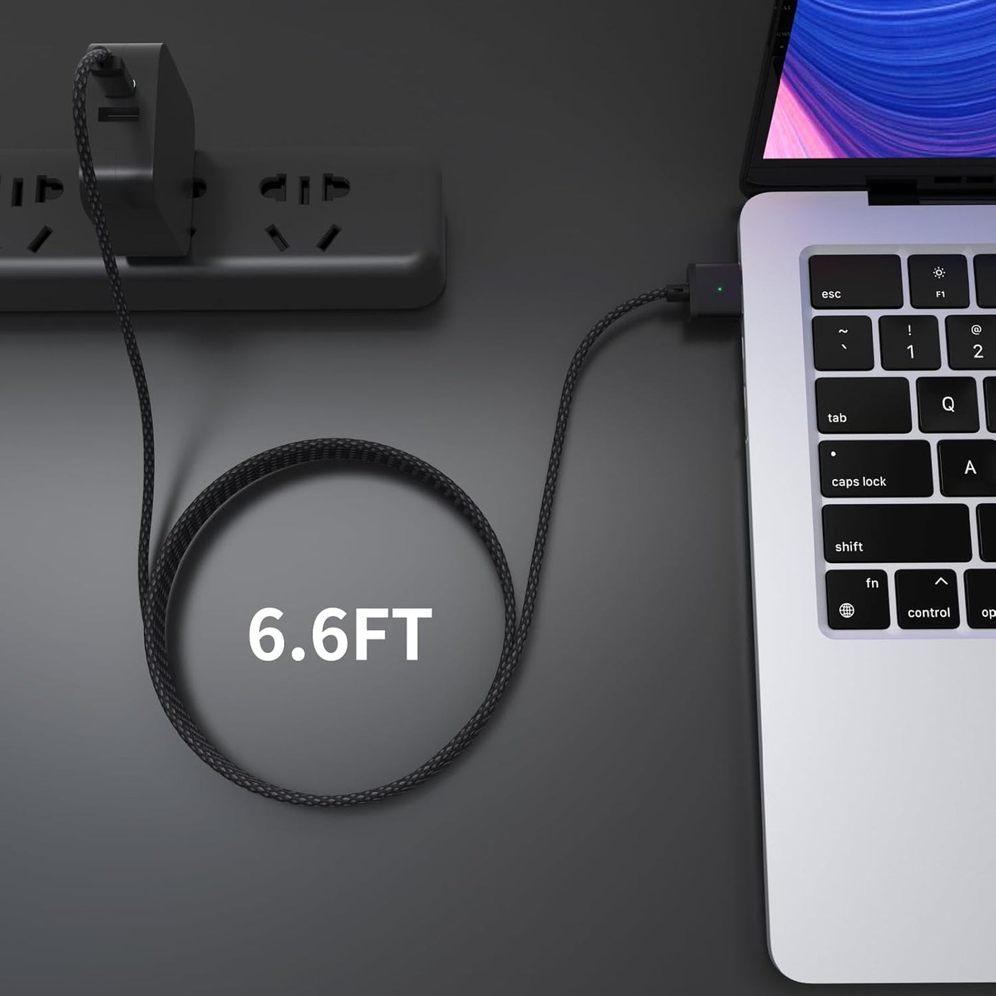 USB-C to Magnetic 3 Cable 140W, Safe Charging Cable Compatible with MacBook Pro 2021 M1 Pro & Max 14" 16", MacBook Air 2022 M2, Pro 2023 M2 Pro & Max 14" 16" - 6.6ft, Black