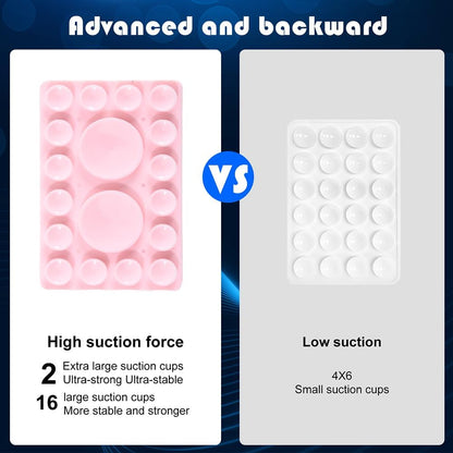 ZYCCER Double Sided Silicone Suction Phone Holder Mount,Compatible with iPhone and Android Cases Hands-Free Mirror Shower Phone Mount Strong Grip Holder (Light Pink, Single Sided 1PCS)
