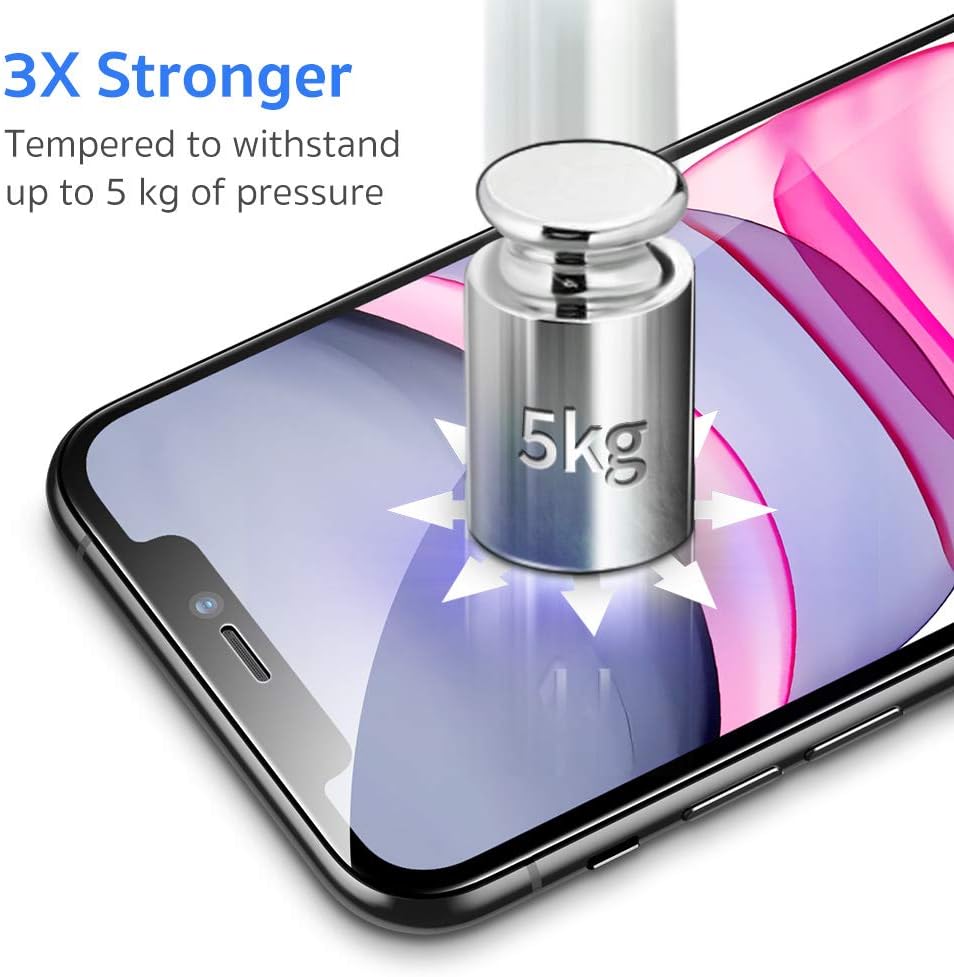 ESR Full-Coverage Tempered-Glass Compatible for iPhone 11 Screen Protector/iPhone XR Screen Protector [2-Pack] [Easy Installation Frame] [3D Curved Edges] for iPhone 11, iPhone XR