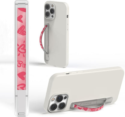 Phone Grip, Ultra Thin Cell Phone Grips Finger Holder Kickstand for Back of Phone, Loopy Case Swappable for Smartphones Wireless Chargers Car Mounts - SleekGrip Essential