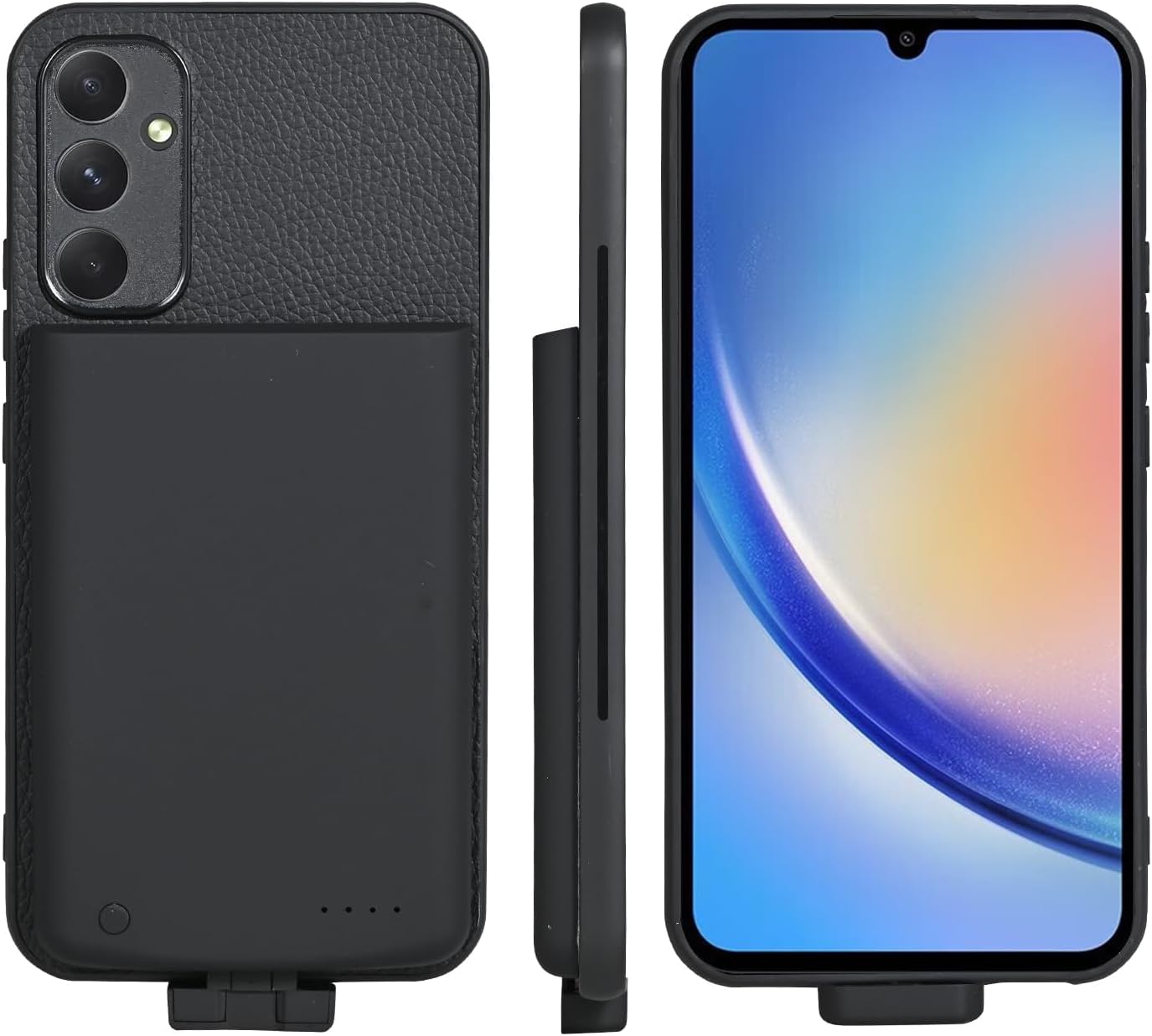 Fey Battery Case for Galaxy A34, Extended Charging Cases for Samsung Galaxy A34 5000mAh Rechargeable External Backup Power Bank Charger Cover, Black