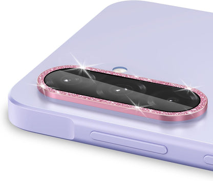 for Samsung Galaxy A26/A36/A56 Camera Lens Protector, Individual Metal Ring Tempered Glass Lens Cover, [Strong Adsorption] Scratch Resistant Ultra-Thin HD Clear Lens Cover, 1 Set-Pink