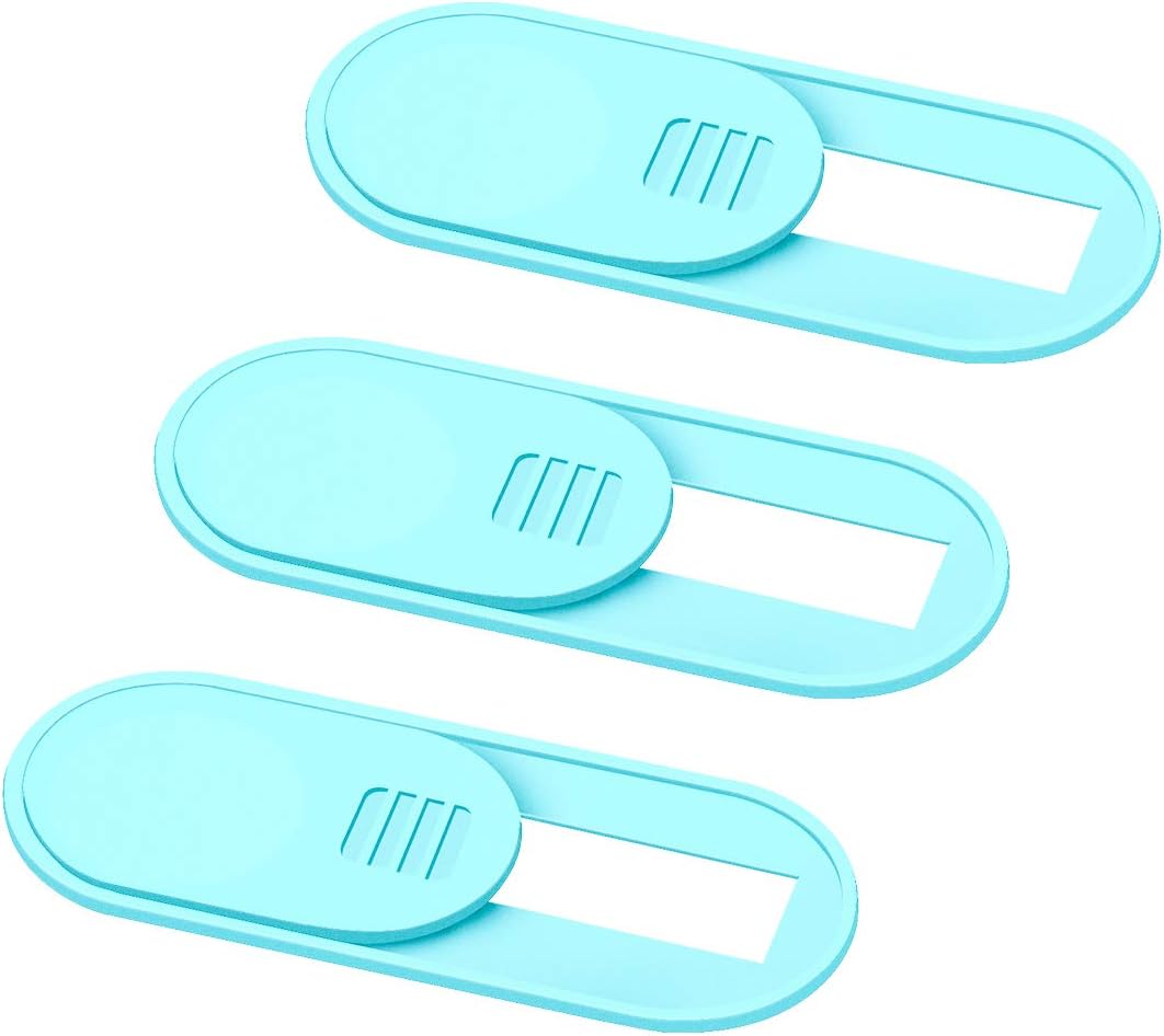 HKDGYHON Laptop Camera Cover, Privacy Security Cover, Ultra-Thin Web Cam Privacy Cover for MacBook, iMac, Laptop, Desktop, Pc, iPad, iPhone, Smartphone, Privacy Web Camera Protection (Blue - 3 Pack)