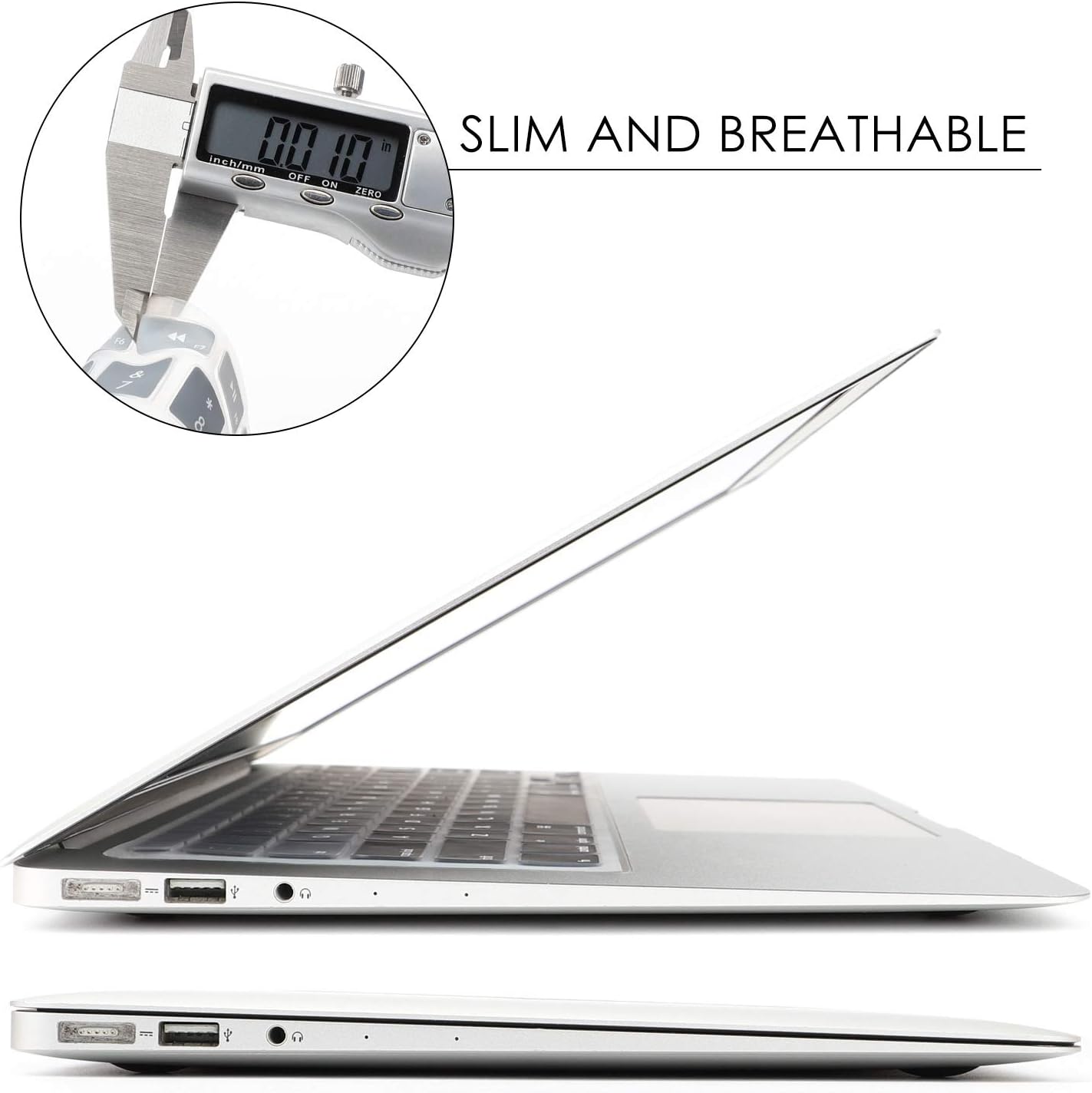 Allinside Gray Ombre Keyboard Cover Skin for MacBook Pro 13" 15" 17" (2015 or Older Version), MacBook Air 13" A1369/A1466, Older iMac Wireless Keyboard MC184LL/B