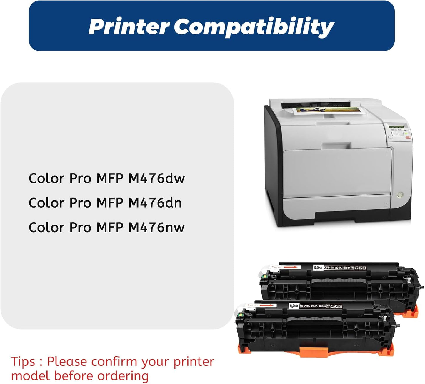 312A Black Toner Cartridge,Compatible for HP 312X CF380A CF380X for HP Laserjet Pro MFP M476dw M476dn M476nw MFP M476 Series Printer,2 Pack