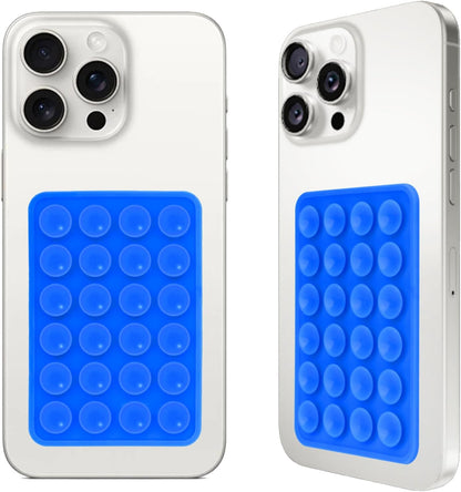 2PCS Silicone Suction Phone Case Mount, Non Slip Suction Cup, Hands-Free Phone Accessories Holder for Selfies and Videos, Silicone Adhesive Stand Sticky for Cell Phone Dark Blue