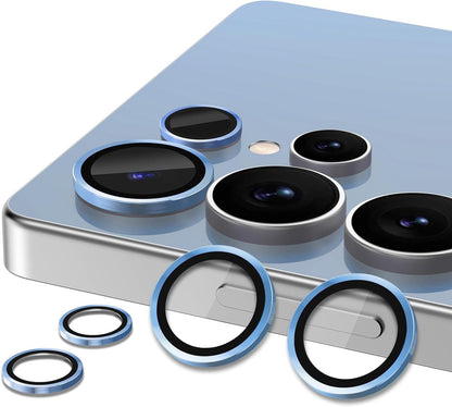 for Samsung Galaxy S25 Ultra Camera Lens Protector, Individual Metal Ring Tempered Glass Lens Cover, [Strong Adsorption] Scratch Resistant Ultra-Thin HD Clear Lens Cover, 1 Set-Blue
