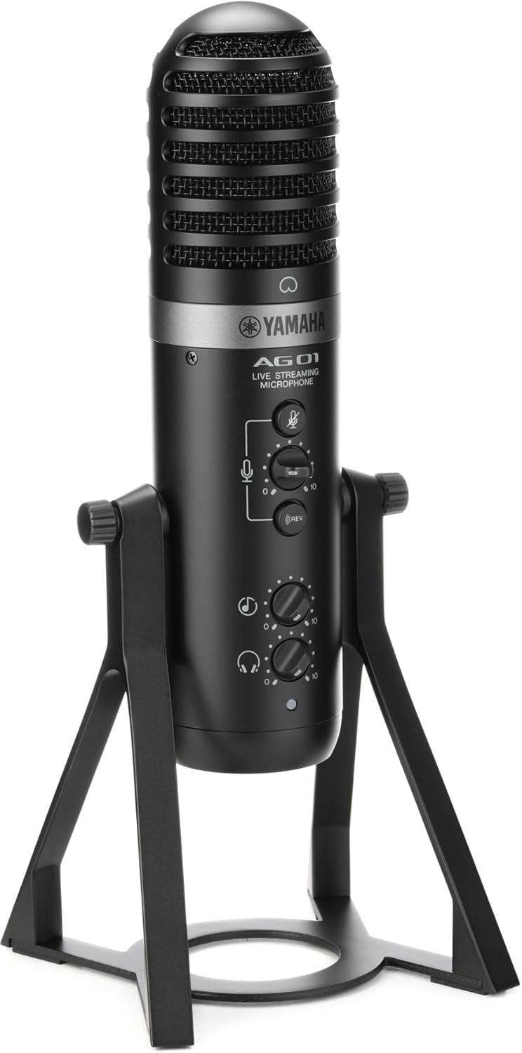 Yamaha AG01 Black USB microphone with integrated high-performance mixer and Steinberg Software Suite