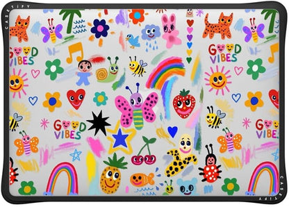 CASETiFY Impact MacBook Air 13" (M1/Intel) Case [Cushioned Impact Corners/Scratch-Resistant/Anti-Slip Grip] - Good Vibes - Clear Black