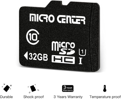 Micro Center 32GB Class 10 MicroSDHC Flash Memory Card with Adapter for Mobile Device Storage Phone, Tablet, Drone & Full HD Video Recording - 80MB/s UHS-I, C10, U1 (5 Pack)