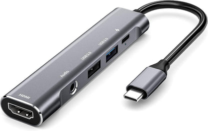 USB C to HDMI Adapter Dex Dock for Galaxy S25/S24/S23/S22/Note20/TabS9/S8/S7,Type-c hub with 3.5mm Audio Jack,4K HDMI,USB3.0,PD 60W,Adapter for iPhone 15/iPad Air 4/5,iPad mini 6,Nintendo Switch