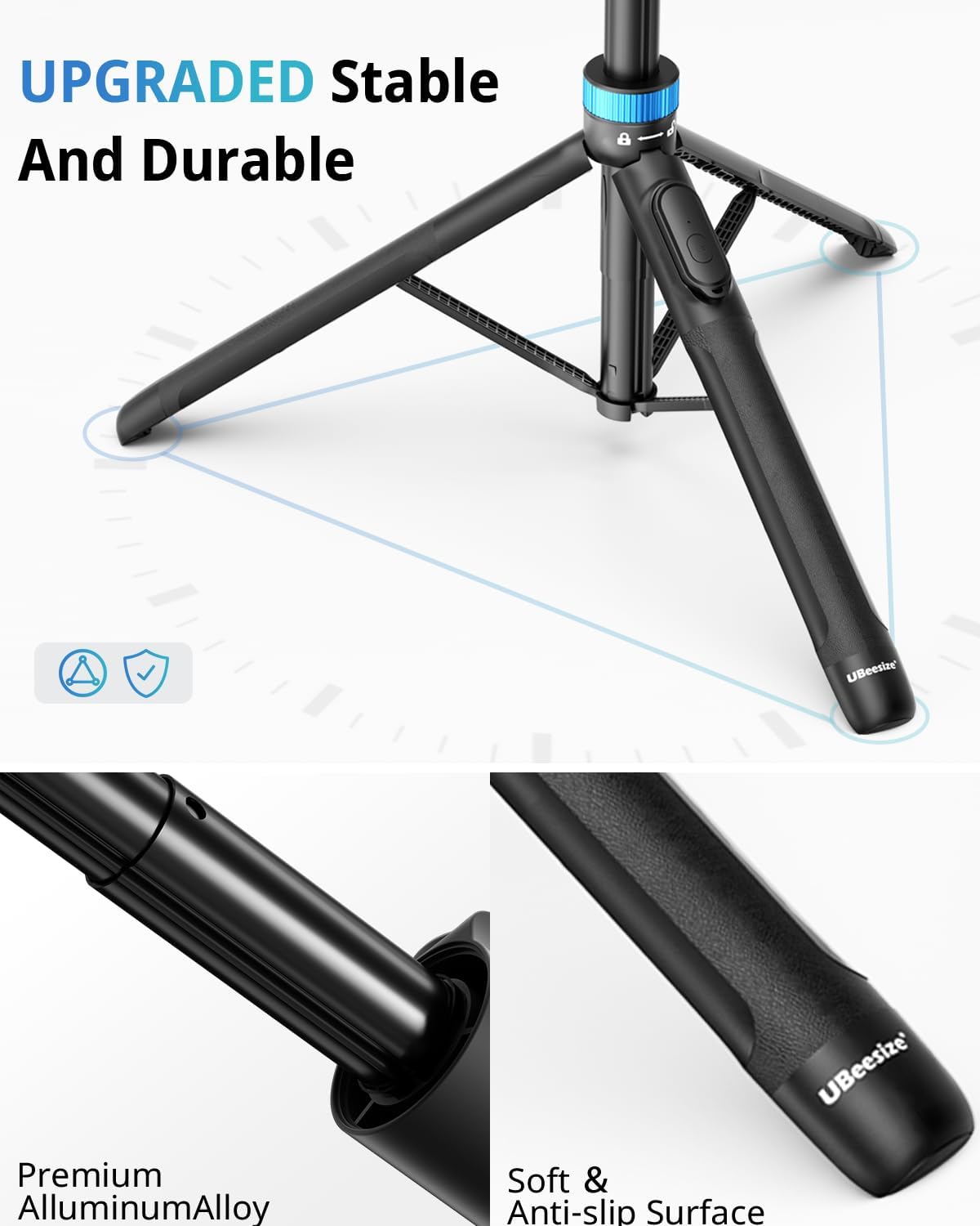 UBeesize 72" Phone Tripod - Tripod for iPhone & Selfie Stick with Phone Holder & Remote - Upgraded, Stable & Portable Stand for iPhone 16/15/14, Android, Cameras & Action Cams
