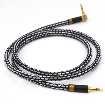 Aux Cord, Audiophile 3.5mm Stereo Audio Cable [0.75m (2.5 Feet), Silvered-Plated Copper core, Right Angle] Unbreakable and Great for Laptop, Tablets,Headphones, Cars and More.