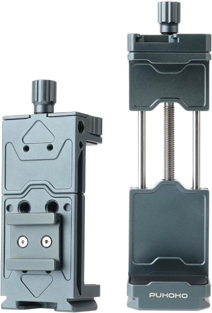 Metal Phone Tripod Mount Adapter Adjustable Phone Mount for Tripod with Arca Base Universal Metal Adjustable Clamp Phone Holder for Tripod (Quick Release Cell Phone Clip)