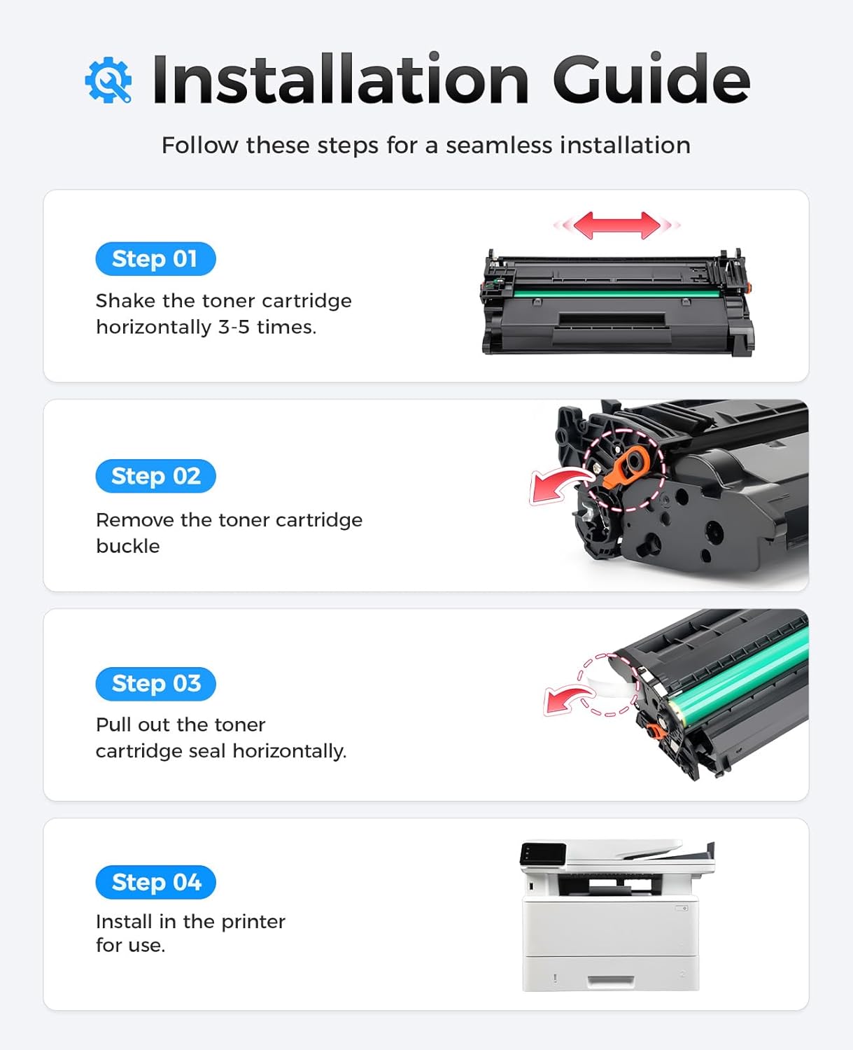 26A Black Toner Cartridge 2-Pack with chip High Yield Replacement for HP 26A CF226A Compatible with HP LaserJet Pro MFP M426fdn M426fdw M402dn M402dne M402dw M402n Printer M426 M402 Series Ink Copy