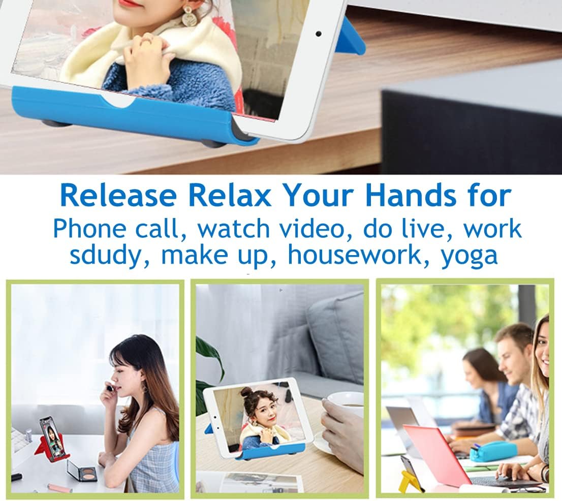 Adjustable Foldable Cell Phone Stand for Desk, Compatible with Most Devices, 1.5 Ounces, Blue