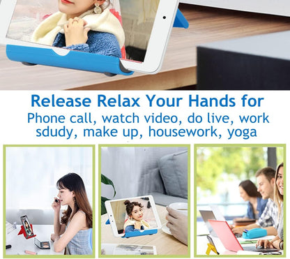 Cell Phone Stand for Desk Foldable Cell Phone Holder Desk Tablet Holder Mobile Phone Dock, Multi-Angle Universal Adjustable Tablet Dock Compatible with Most Cell Phones (Red)