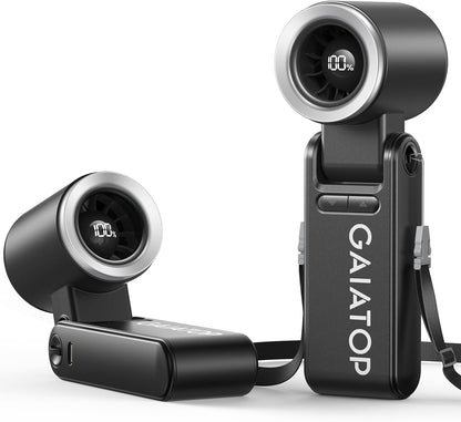 Gaiatop Portable Handheld Mini Fan, 21 Working Hours 6 Speeds, Rechargeable Battery Operated, 180° Foldable with LED Display, Small Desk Personal Fan for Women Gifts Travel, Working- Black