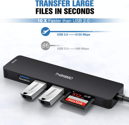 USB C Hub Multiport Adapter USB C Dongle for MacBook Pro, 7 in 1 Dongle USB-C to HDMI, 3 USB 3.0 Ports, SD/TF Card Reader Compatible for MacBook Pro, XPS More Type C Devices