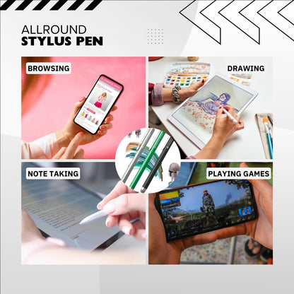 The Friendly Swede Mesh Tip Stylus Pen for Touchscreen — 3-Pack Micro-Knit Capacitive Stylus Pen for iPad & iPhone with 3 Replaceable Fiber Tips, Elastic Lanyards & Screen Cleaning Cloth