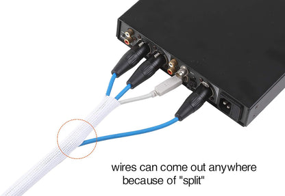 Alex Tech 10ft - 1 inch Cord Protector Wire Loom Tubing Cable Sleeve Split Sleeving for USB Cable Power Cord Audio Video Cable - Protect Cat from Chewing Cords - White