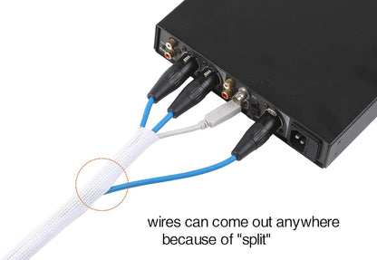 Alex Tech 10ft - 3/8 inch Cord Protector Wire Loom Tubing Cable Sleeve Split Sleeving for USB Cable Power Cord Audio Video Cable - Protect Cat from Chewing Cords - White