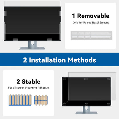 IPROKKO [2-Pack] 23 Inch Computer Privacy Screen Filter for 16:9 Widescreen Monitor, Removable 23in Anti Blue Light Glare Privacy Shield, Anti Spy Security Protector for Hp Dell Asus Acer Samsung