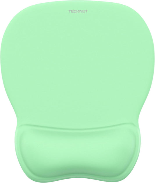 TECKNET Gel Mouse Pad with Wrist Rest, Ergonomic Office Mousepad with Wrist Support - Non-Slip & Smooth Surface Comfortable Desk Accessories Mat for Office, Gaming and Study - Green