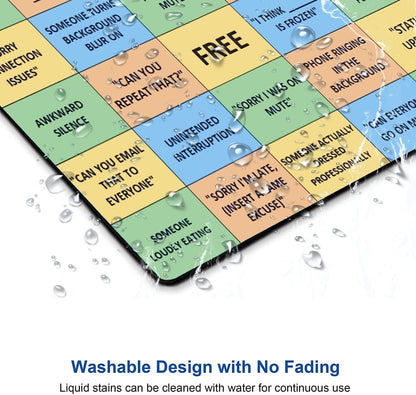 Mouse Pad, Conference Call Bingo Mouse Pad, Washable Square Cloth Mousepad for Office Laptop, Non-Slip Rubber Computer Mouse Pads for Wireless Mouse, Personalized Gift Mouse Pads for Desk