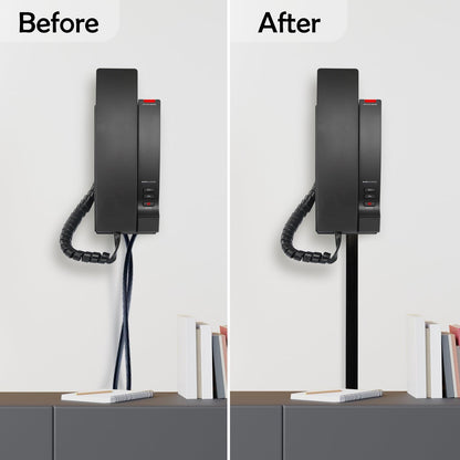 Rubber Bond TV Cord Hider Cable Protector - Strong Self Adhesive Wall Cord Cover Cable Hider - Low Profile Cable Management Wall Cord Concealer Cable Raceway (Black, 6 Feet)