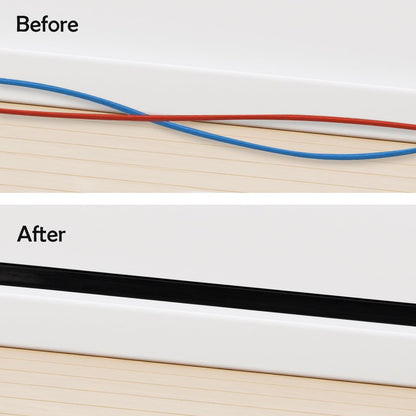 Rubber Bond TV Cord Hider Cable Protector - Strong Self Adhesive Wall Cord Cover Cable Hider - Low Profile Cable Management Wall Cord Concealer Cable Raceway (Black, 6 Feet)