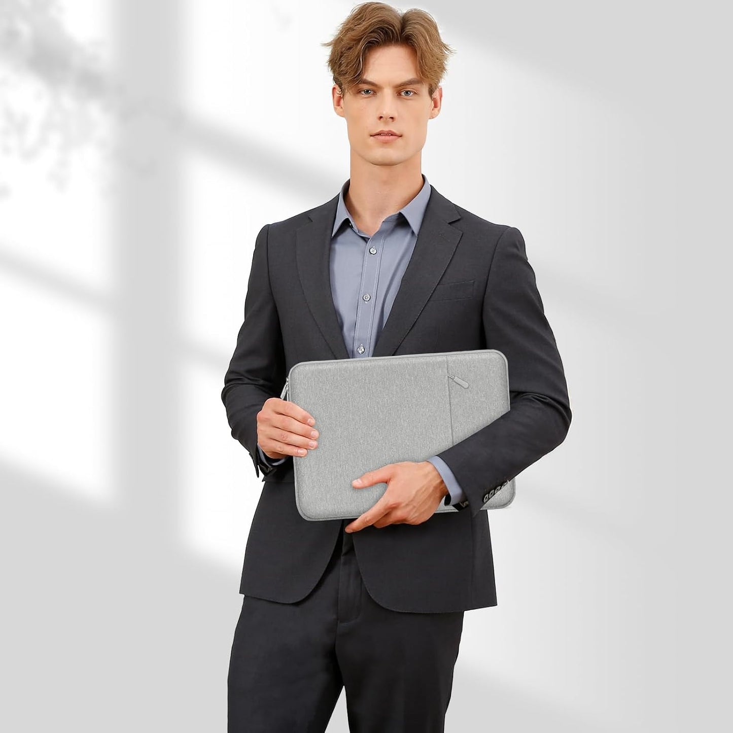 MOSISO Laptop Case 17.3 inch, 17-17.3 inch Laptop Sleeve Compatible with Dell, HP, Lenovo, Asus, Acer, Alienware, Polyester Vertical Computer Sleeve Bag with Pocket, Gray