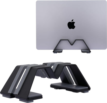 Adjustable Vertical Laptop Stand - Aluminum, Universal Fit for All Laptops (10-30mm Thickness) - Fashion Design, Adjustable Width, Anti-Slip & Scratch-Resistant, Patented Design