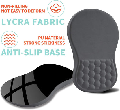 Ergonomic Mouse Pad Wrist Support with Memory Foam Massage Bulge, Carpal Tunnel Pain Relief Mousepad Wrist Rest for Mouse(12x8 inch, Dark Grey)