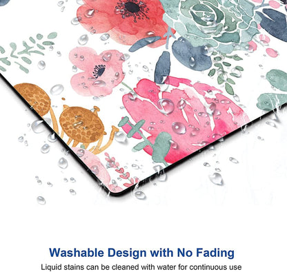 Mouse Pad, Premium-Textured Mouse Mat, Non-Slip Rubber Base Mousepad for Laptop, Computer & PC,9.5×7.9 in,Pink Green Flower